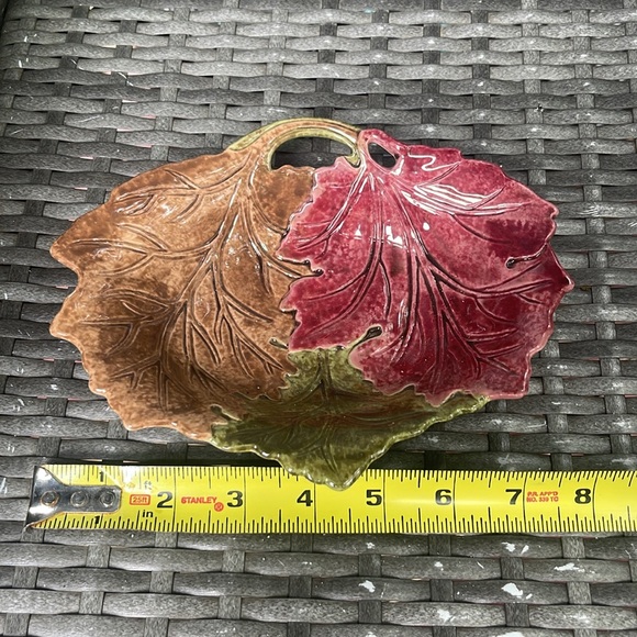 Grasslands Road Fall Autumn Leaves Three Leaf Bowl Trinket Serving Keys Change - Picture 3 of 4